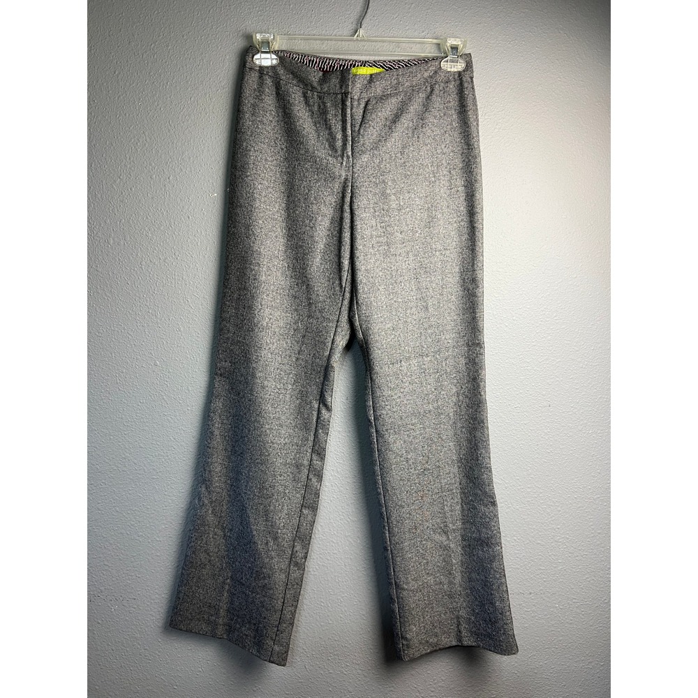 Sigrid Olsen Modernist Gray Wool Blend Straight Leg Dress Pants 32" Inseam Sz 4